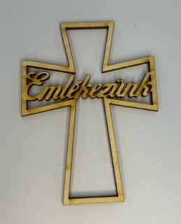 Ozdobný kríž s nápisom - EMLÉKEZÜNK 10x7,5cm